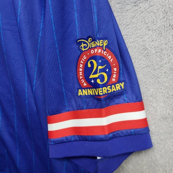 Disney Pin Trader Jersey Adult XL Blue Baseball Button Down Short Sleeve 2025 - Picture 6 of 10